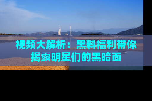 视频大解析:黑料福利带你揭露明星们的黑暗面