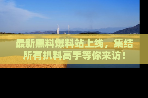 最新黑料爆料站上线,集结所有扒料高手等你来访!